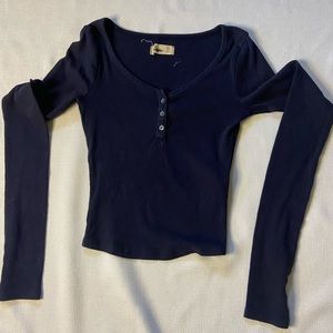 Hollister Long Sleeve Henley Blue Size XS